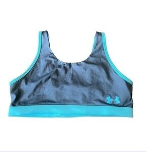 UNDER ARMOUR Heat Gear juniors gray/ teal sports bra size-youth large